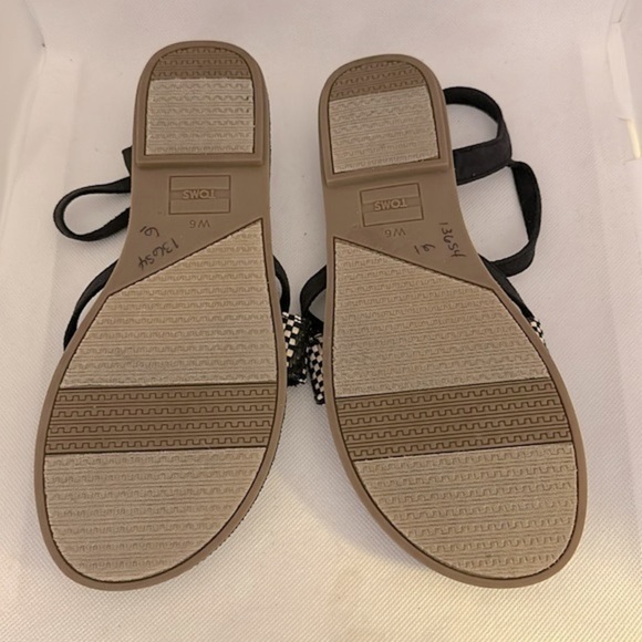 Toms Lexie Vegan Leather with Woven Fabric Sandal Size 6  - EUC - Picture 9 of 12